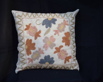 Handwoven Suzani pillow cover