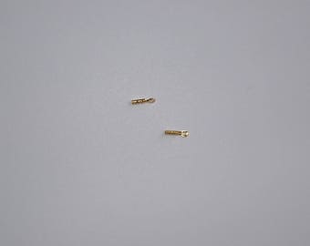 Lot de 2 Embouts de chaîne très fine - MIYUKI, Trou 0,5 mm plaqué or