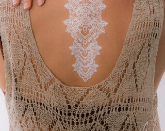 White henna Tattoo- Temporary Henna Tattoo- White Tattoo- Lace Tattoo