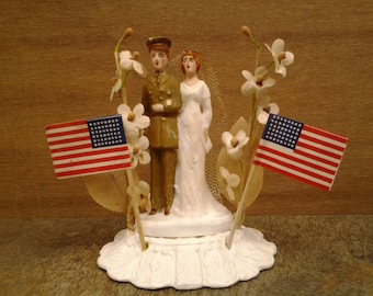 Vintage military wedding cake topper - Army wedding cake topper - soldier cake topper - Army - military wedding - WWII 40s cake topper