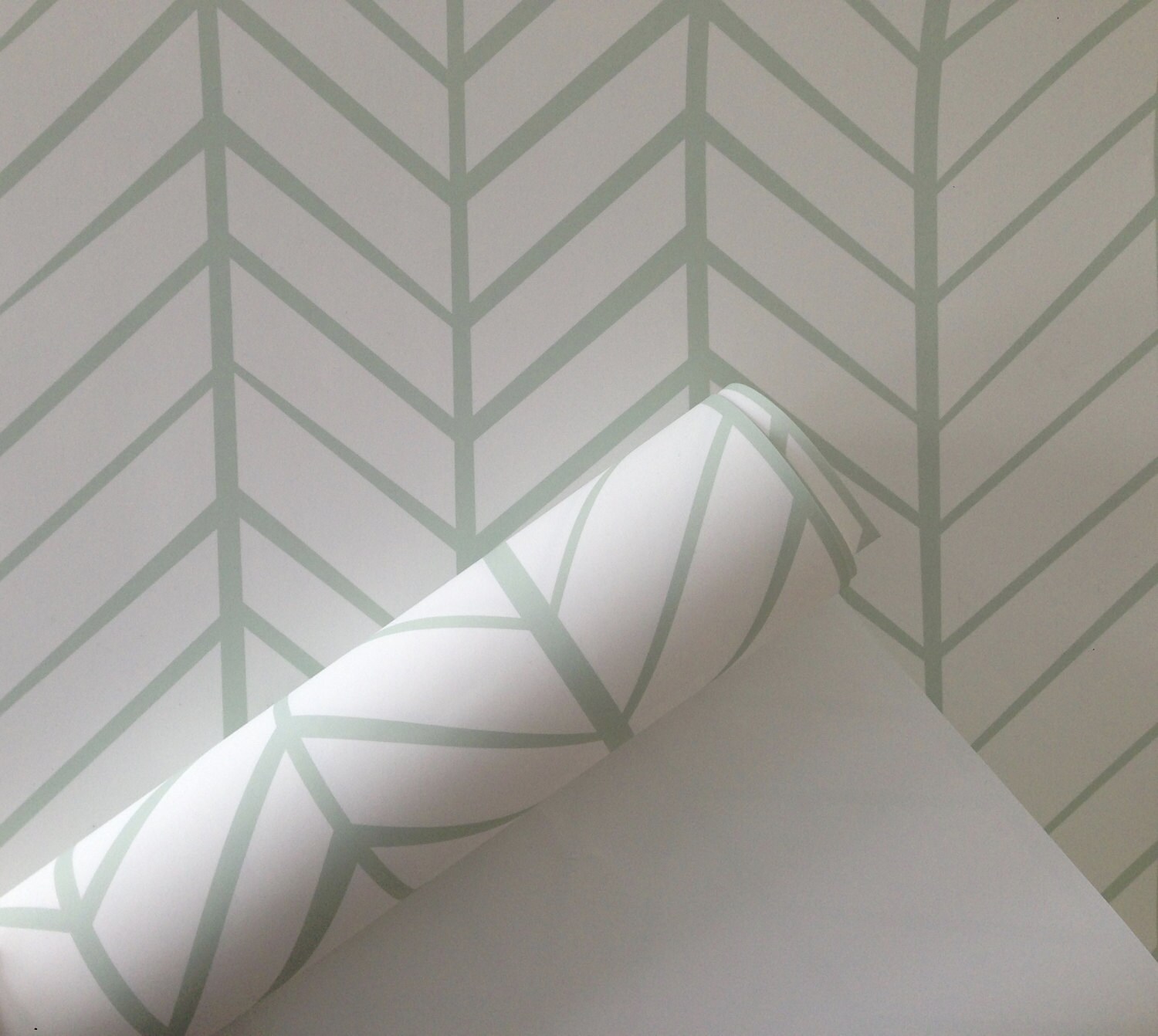 Wallpaper Removable Wallpaper Herringbone wallpaper Mint