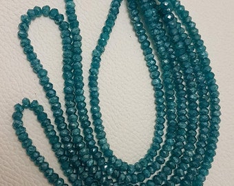 Blue Apatite Faceted Beads ,blue Apatite beads,AAA quality blue Apatite Faceted Beads,blue Apatite Faceted Rondelles beads 4.5mm 16" strand