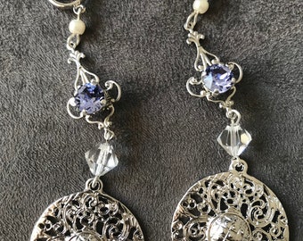 Earrings with Swarovski crystals