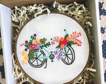 Bicycle + Flowers Embroidery Kit