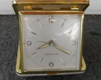 Vintage Westclox Wind Up Travel Alarm Clock