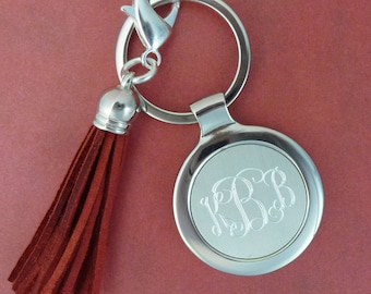 1 Engraved Monogram Keychain with Tassel FC63023T