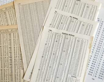 Numbers & Diagrams - mixed vintage book pages with a numerical slant - great for collage and journal backgrounds