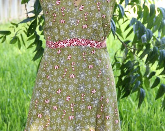 Holiday Candy Cane and Snow Flake Apron