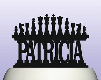 Personalised Acrylic Chess Birthday Keepsake Cake Topper Decoration