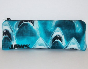 Pipe Pouch, Jaws Bag, Shark Pipe Case, Pipe Bag, Zipper Bag, Padded Pipe Pouch, Vape Pen Bag, Ocean, Weed Bag, 420, Stoner Gift - 7.5" LARGE