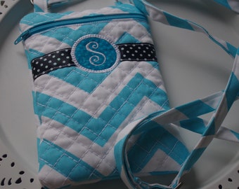 Custom Cross Body Cell Phone Bag/Credit Card Bag/Small Zipper Pouch....Corinne Collection