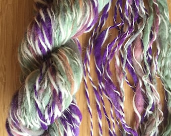 Eggplant Ombre Yarn 55yds Handspun Wool