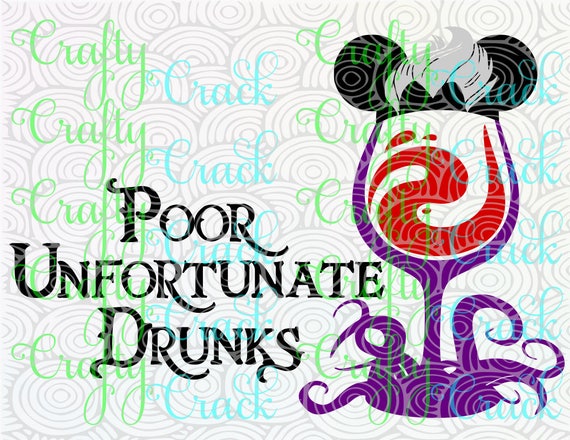 Download Poor Unfortunate Drunks Ursula Disney Inspired Wine Glass