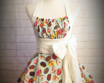 Retro pinup donut apron // great gift for hostess, bride or any other donut lover