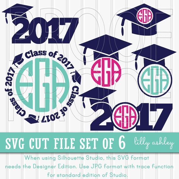 Download Monogram SVG Files Graduation Cut File Set of 6 cutting files