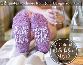 Mother Gift for Her Mothers Day Gift For Mom from Daughter Best Friend Gift Wine Lover Gift If You Can Read This Socks Bring Me Wine Socks