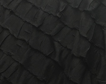2" ruffle fabric black color 54" ich sold by yard