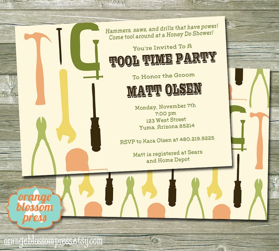 Groom S Tool Shower Invitation Honey Do Shower Tool Time