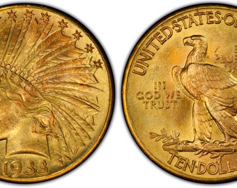 1933 Indian head 10 gold coin replica with free case coin