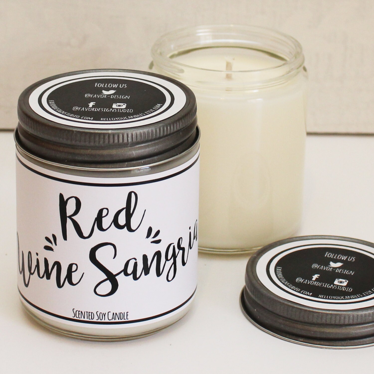 Red Wine Sangria Scented Candle 8 oz Candle Gift Unique