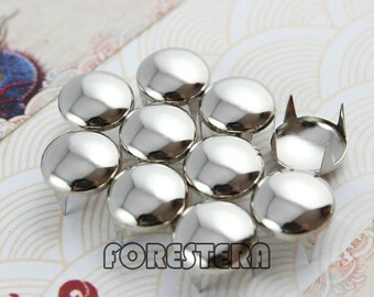 50Pcs 12mm Silver Round Studs Metal Studs (SR12)
