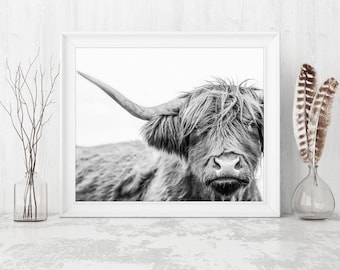 Cow print art | Etsy