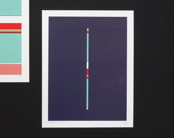 Handmade 6 Color Screenprint Purple Floater, limited edition