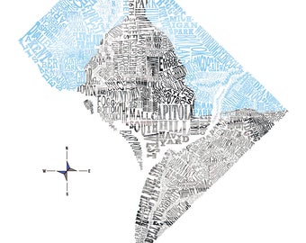 Washington D.C. Neighborhood map with Capitol Building