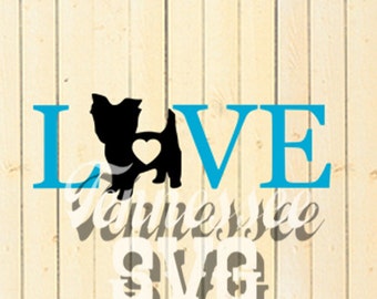 Yorkie, Love Yorkie, Dog, Heart, SVG, PNG, Decal, Stencil