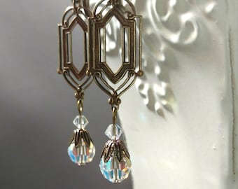 Art Deco Wedding Earrings - 1920s Jewelry - Art Deco Jewelry - Bridesmaid Gift - 1920s Earrings - Gifts for Her - Womens Jewelry