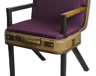 Mini suitcase armchair ochre/lilac