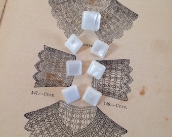 Darling Mother of Pearl set of Buttons. Square.