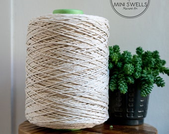Raw Cotton Rope - Super Soft Luxe String Cotton Cord - 3mm - 1000 Meters - Macrame Rope - Diy Macrame - Weaving - Macrame