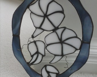Stained Glass Morning Glories Suncatcher