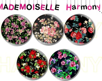 5 glass cabochons 25 mm shabby size 25 mm cabochons.