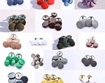 Press Studs - 10 Complete Sets of Size 15mm Press Studs Snap Fastenings in Black And Other Colors