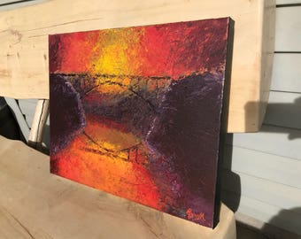 Acrylic palette knife painting