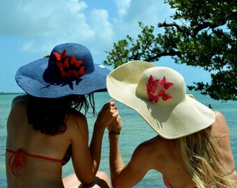 Wide Brim Hat, Large Brim Hat, Straw Hat, Beach Hat, Sun Hat, Summer Hat, Elegant Hat, Floppy Hat, Vacation, Beach, Hat with Butterflies