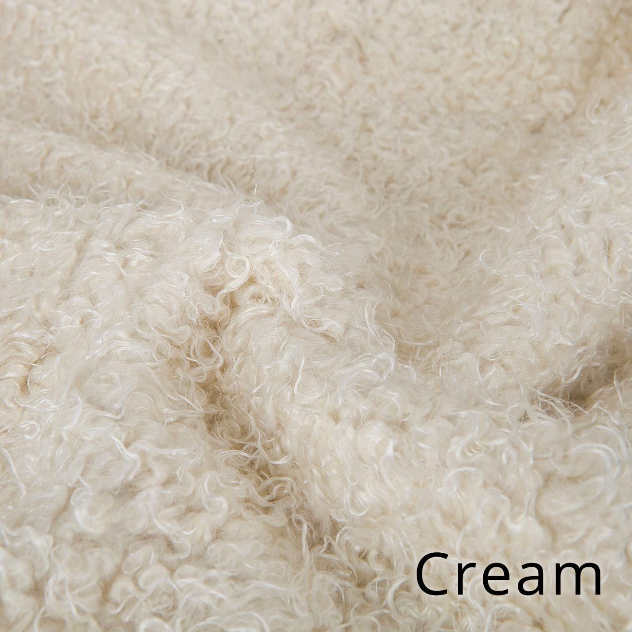 Cream Pile Fabric Soft Sheep Wool Fleece Photography