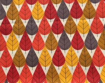 Charley Harper Canvas Octoberama red 1/2 yard or more