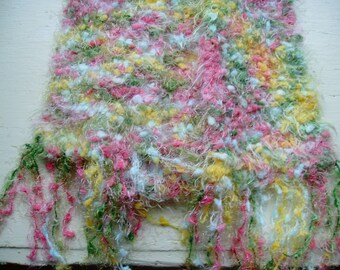 Hand Knit Multicolor Scarf - Long Hand Knit Scarf