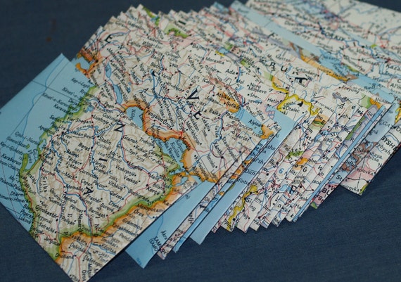 Map Envelopes 25 Mini Envelopes Business Card Size Thank You