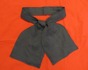 Windsor style cravat - Navy blue linen necktie - for Civil War era reenacting / reenacment - historic Victorian ascot tie