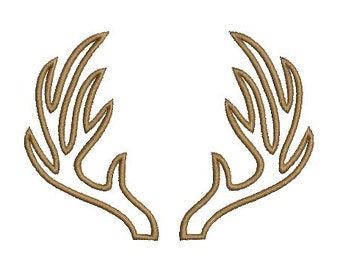 Antlers Embroidery Applique Design Antler Machine Deer Embroidery Instant Download ER1024E1