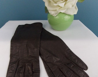 Kay Fuchs Dark Brown Leather Gloves Medium to Large