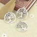 Tree of life charms, 10 pcs, Circle charms, Tibetan silver charms, Alloy charms, Metal charms, Jewelry findings, DIY, 29 mm x 26 mm, A379