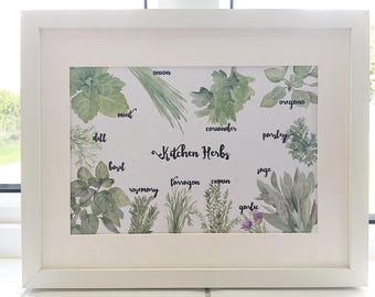 A4 kitchen herbs print