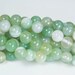 light green banded agate gemstone - agate stone round beads - mint green jewelry beads - beading supplies online - green beads -15inch