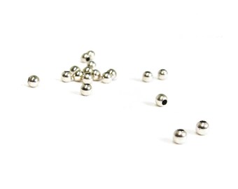 SALE Tiny Sterling Silver Beads 2mm 10, 50, 100 pcs Seamless Round Beads RZ210S