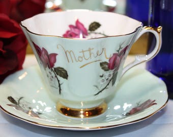 Queen Anne Teacup and Saucer "Mother"